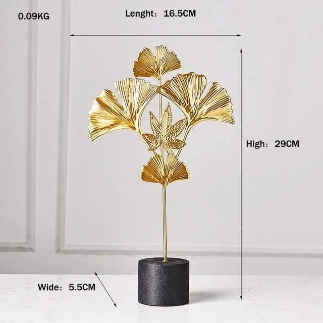 Frendorf | LeafyGlow Skulptur Dekofigur aus Metall | Ginkgo-Design | Wohnaccessoire | Tisch- und Regaldekoration