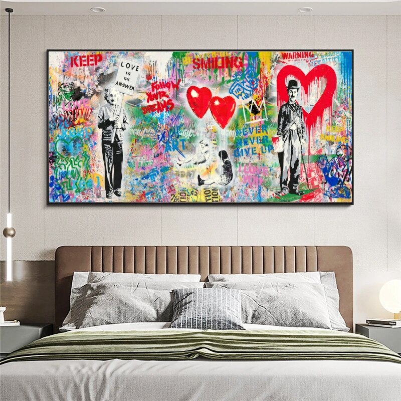 Folge Deinen Träumen mit Banksy Kunst Leinwand
