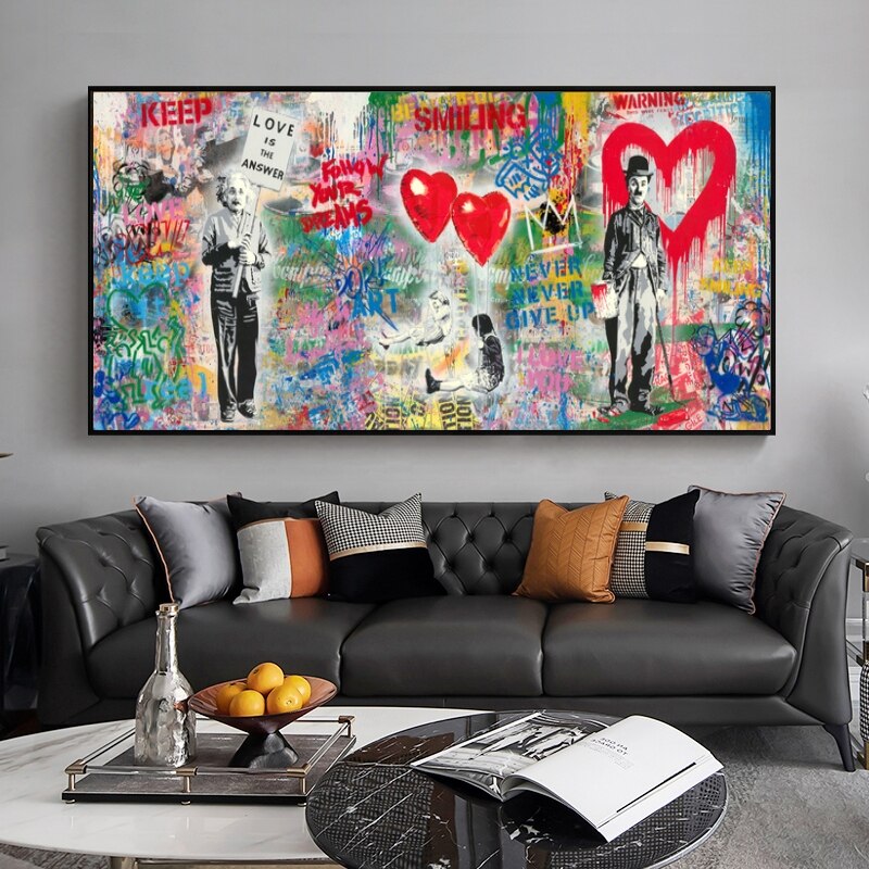 Folge Deinen Träumen mit Banksy Kunst Leinwand