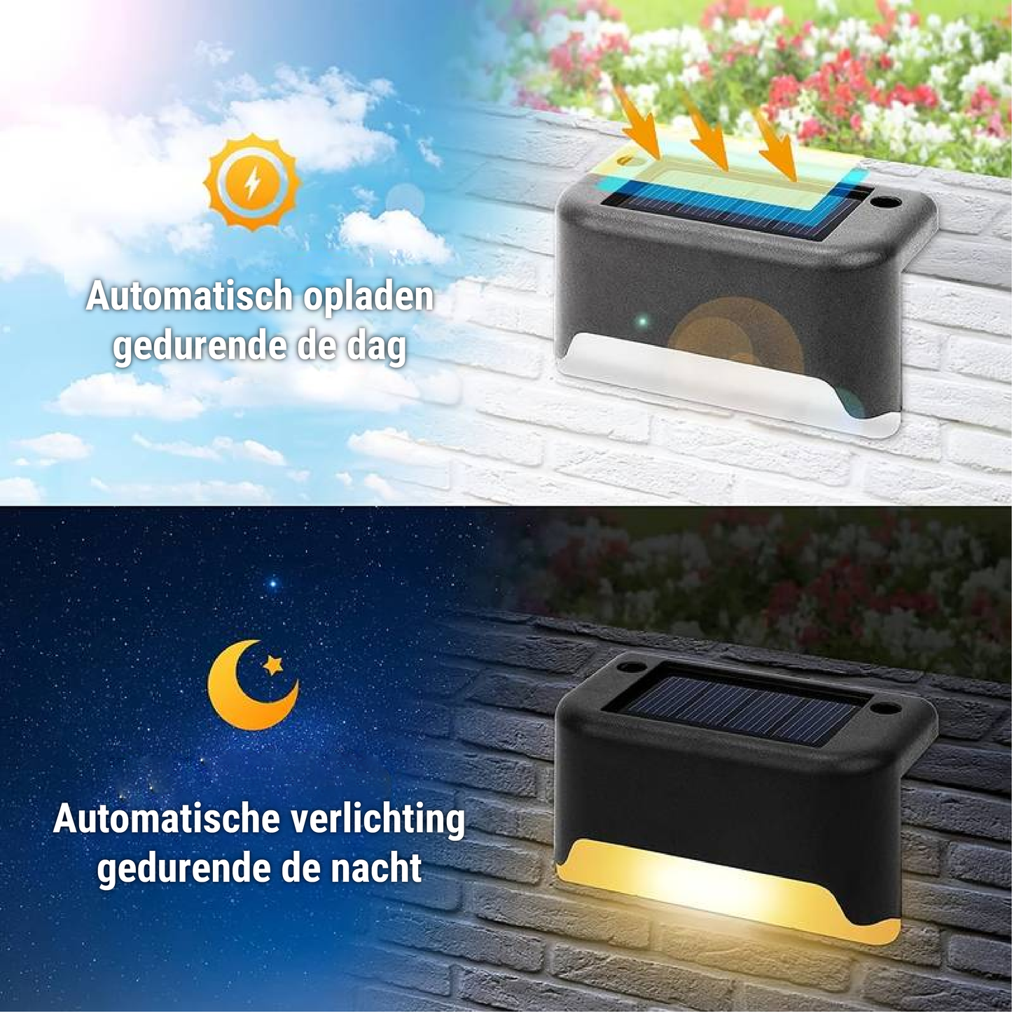 Kabellose Solar-LED-Wandleuchten