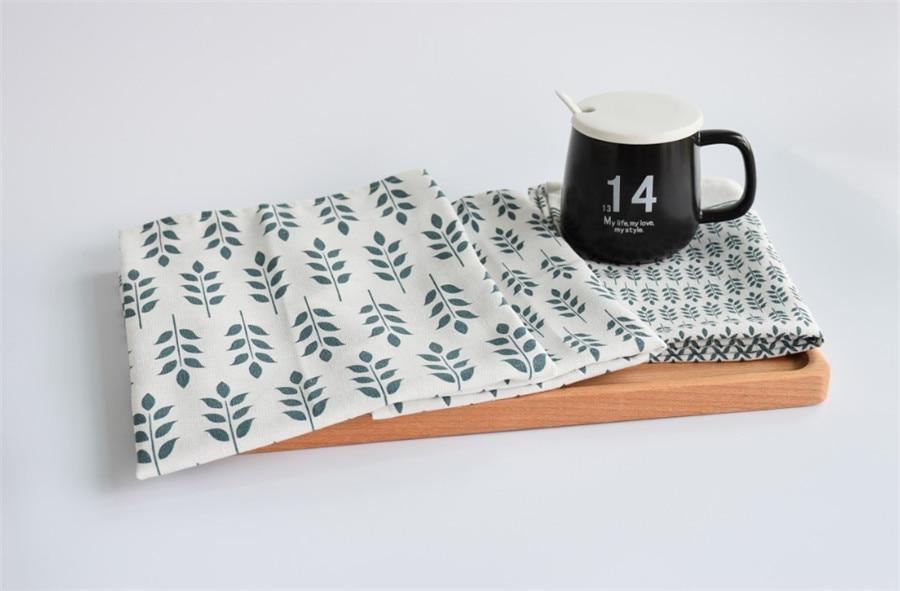 Frendorf | Frischer pastoraler Stil Blätterdesign Baumwoll-Leinen Handtuch