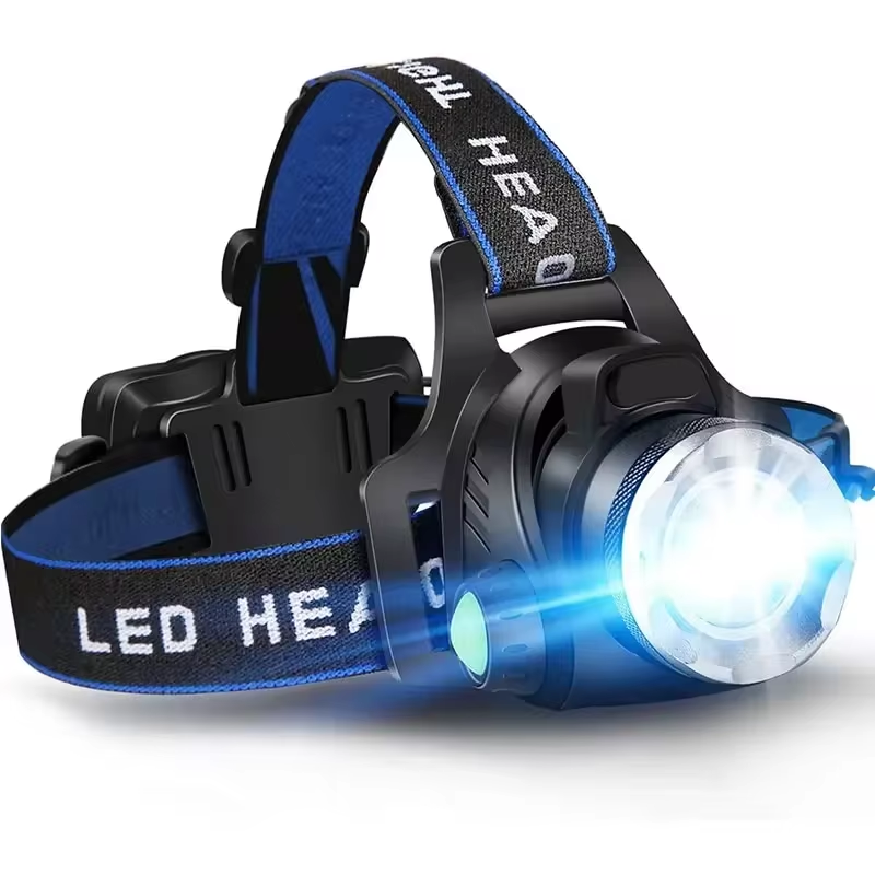 Frendorf | Kraftvolle Wasserfeste LED Stirnlampe mit Zoom & Wiederaufladbarem Akku für Outdoor-Aktivitäten