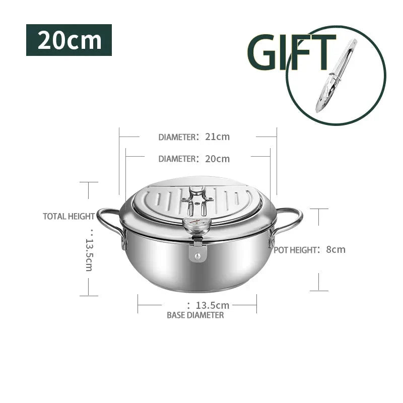 Frittierpfanne Edelstahl Induktion Temperaturregelung Mini Fritteuse