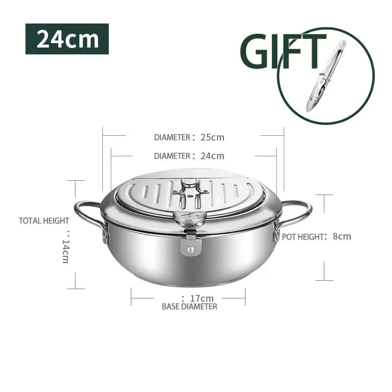 Frittierpfanne Edelstahl Induktion Temperaturregelung Mini Fritteuse