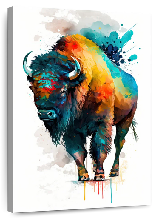 Frendorf | Majestätische Bison Aquarell Wandkunst