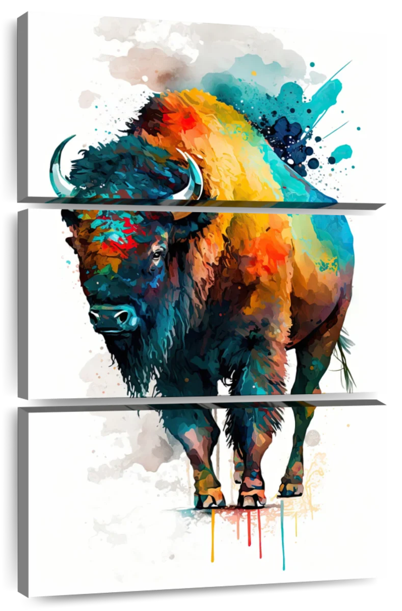 Frendorf | Majestätische Bison Aquarell Wandkunst