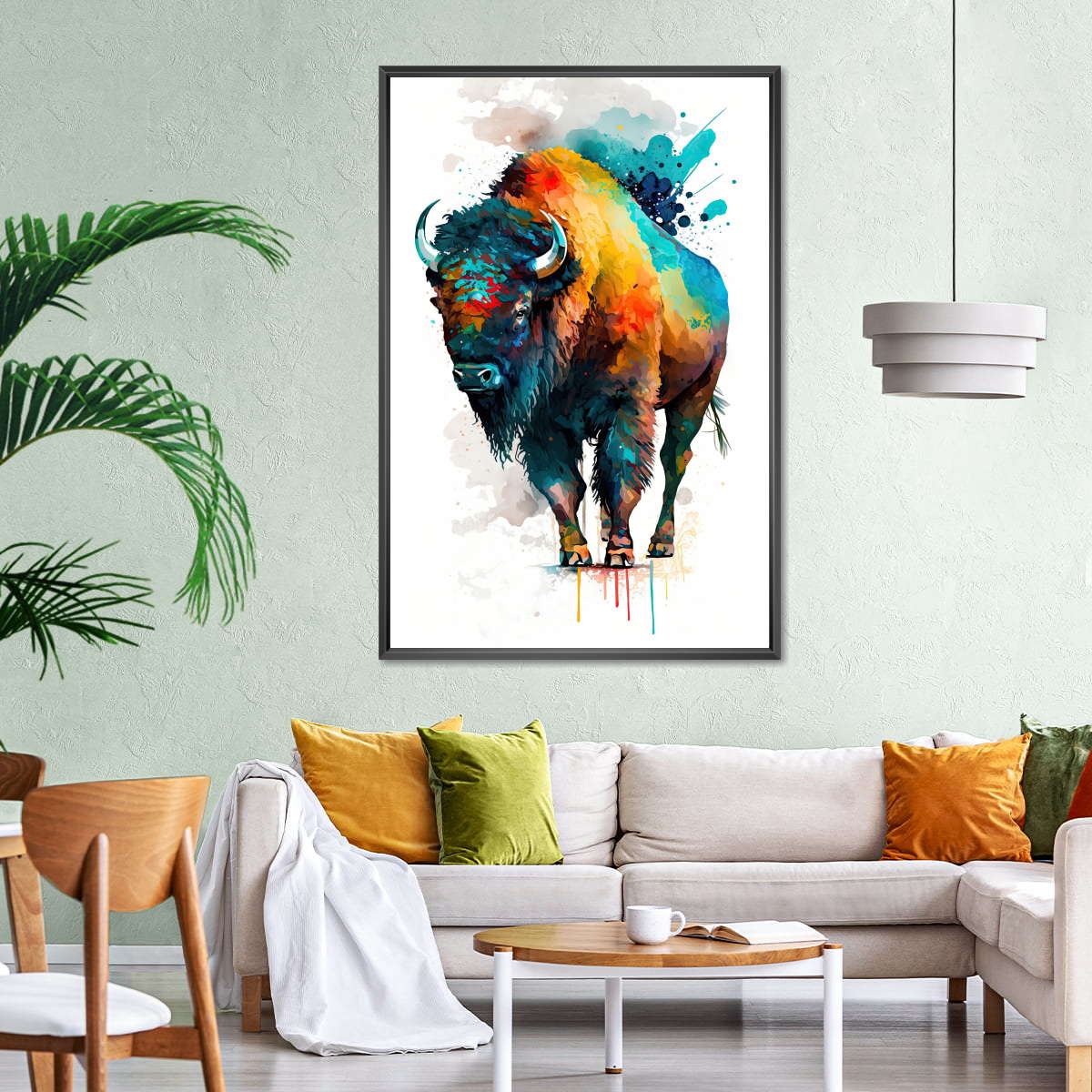 Frendorf | Majestätische Bison Aquarell Wandkunst
