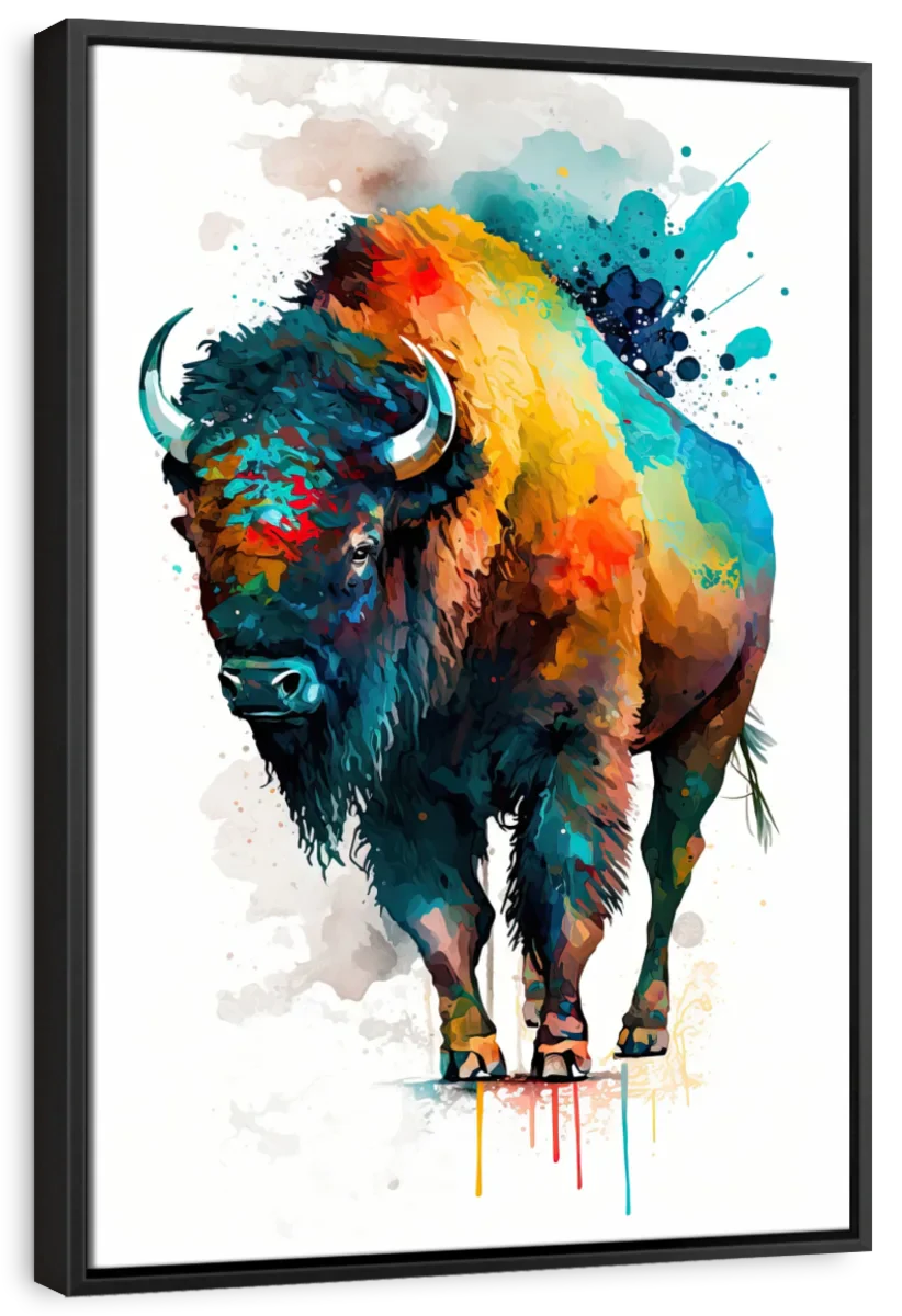 Frendorf | Majestätische Bison Aquarell Wandkunst