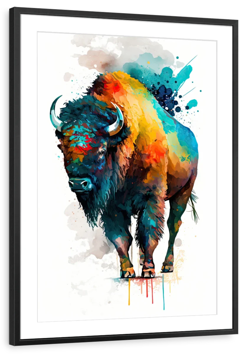 Frendorf | Majestätische Bison Aquarell Wandkunst