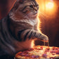 Frendorf | Lustige Katze Pepperoni Pizza Wandkunst