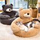 Süßes abnehmbares Kuschelbär-Katzenbett