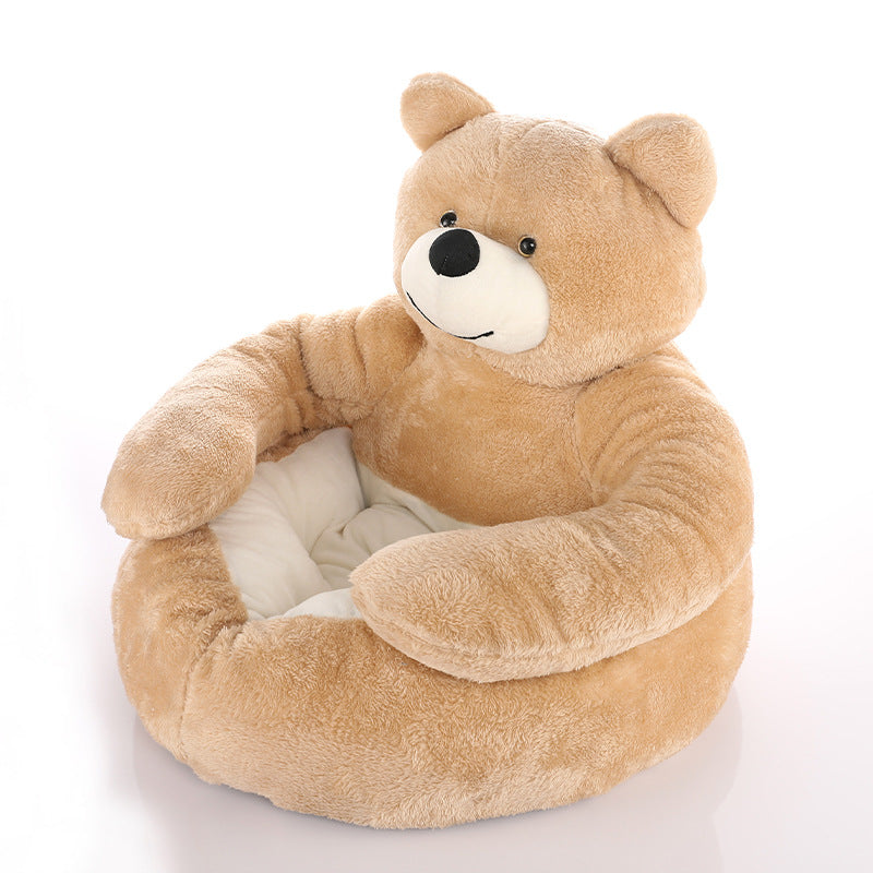 Süßes abnehmbares Kuschelbär-Katzenbett