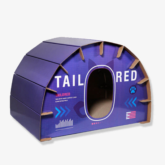DIY Pappkarton Lustiges Muster Katzen Kratzbrett Katzenhaus