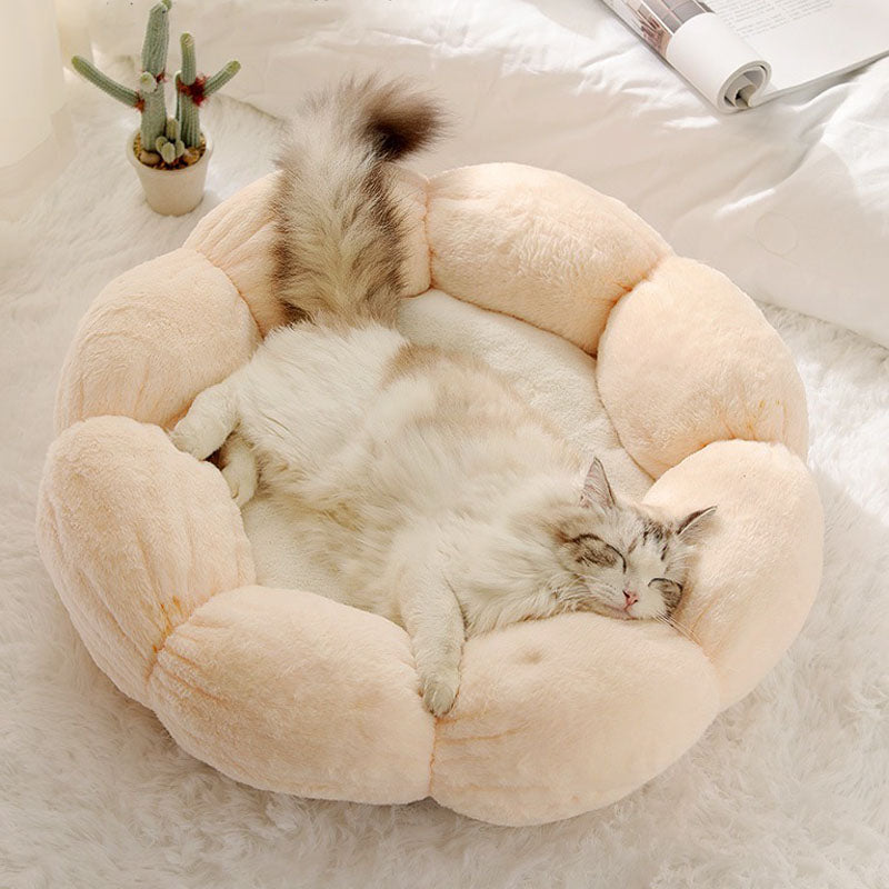 Tiefschlafende Blumenform Katzenbett