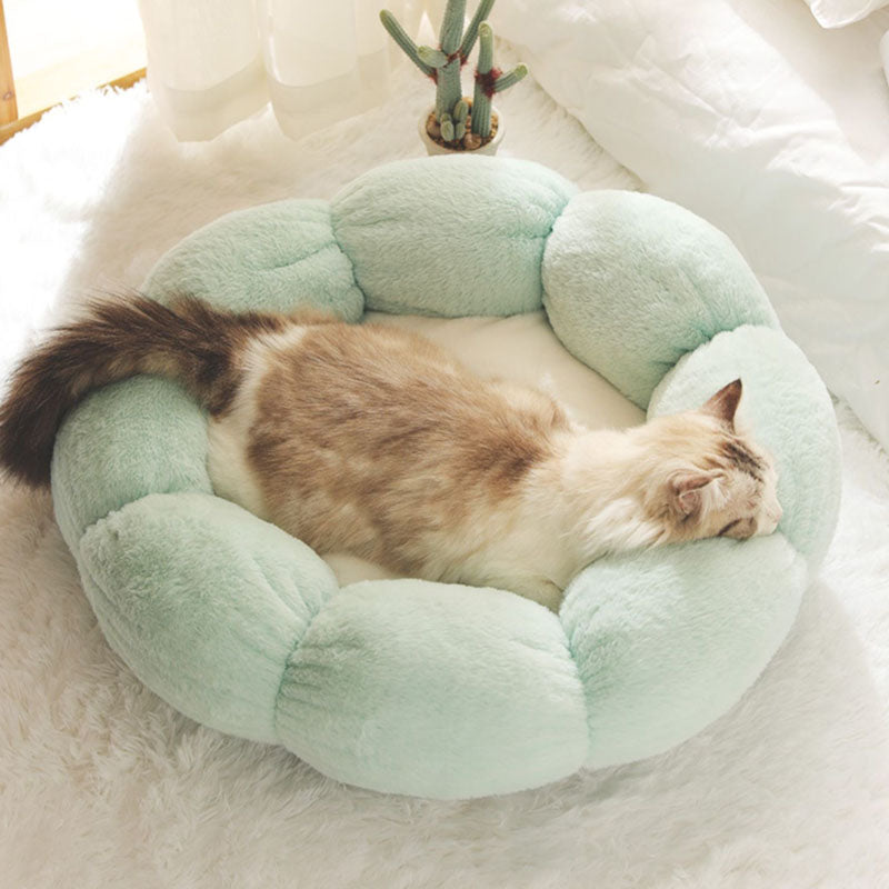 Tiefschlafende Blumenform Katzenbett