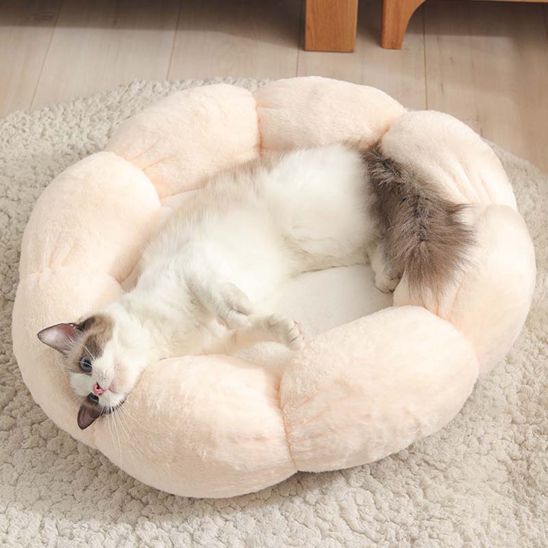 Tiefschlafende Blumenform Katzenbett