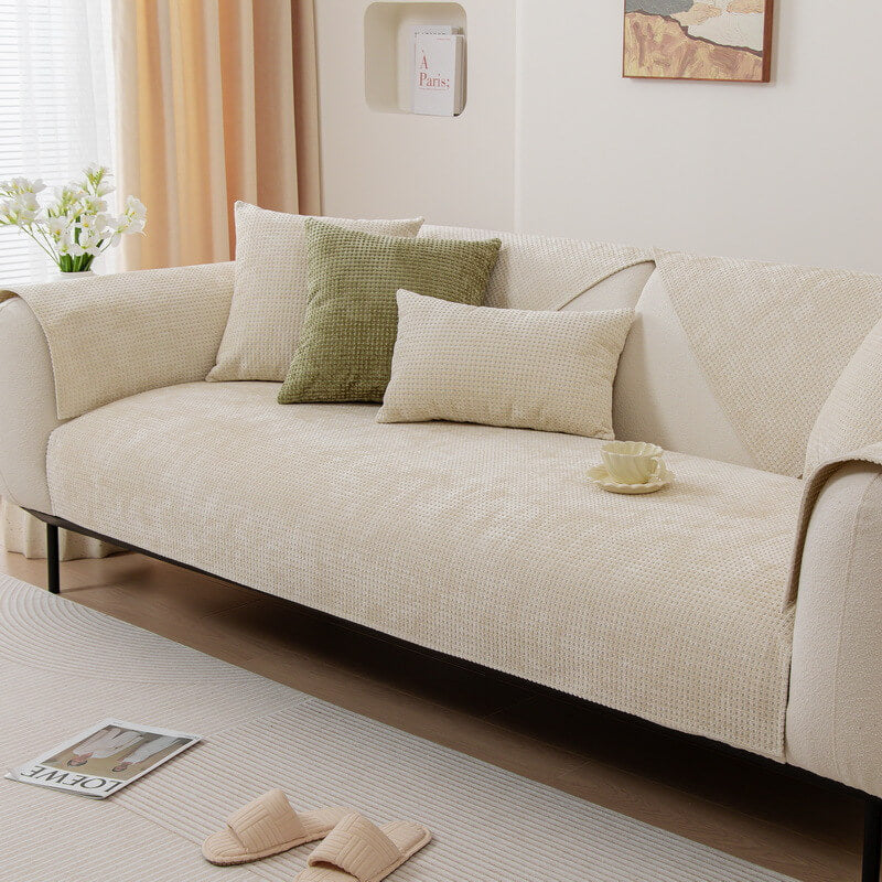 Delicate Waffle Chenille Fabric Möbel-Schutz Sofa-Bezug