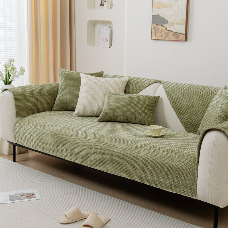 Delicate Waffle Chenille Fabric Möbel-Schutz Sofa-Bezug