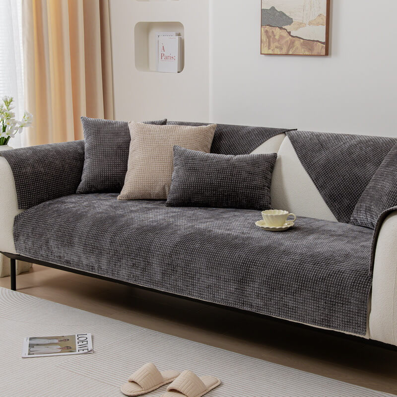 Delicate Waffle Chenille Fabric Möbel-Schutz Sofa-Bezug