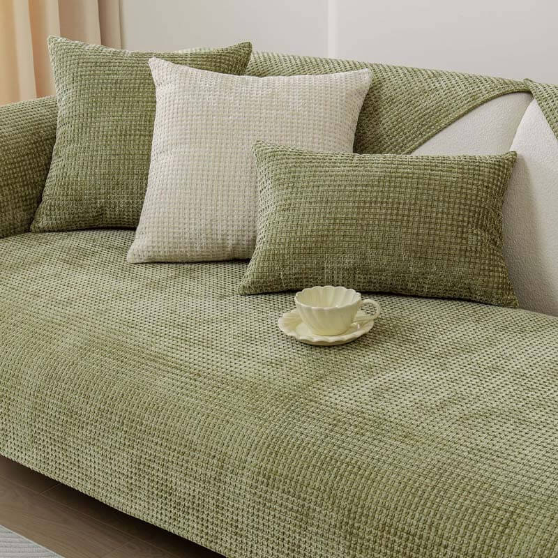 Delicate Waffle Chenille Fabric Möbel-Schutz Sofa-Bezug