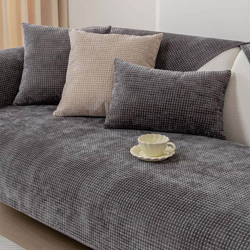 Delicate Waffle Chenille Fabric Möbel-Schutz Sofa-Bezug