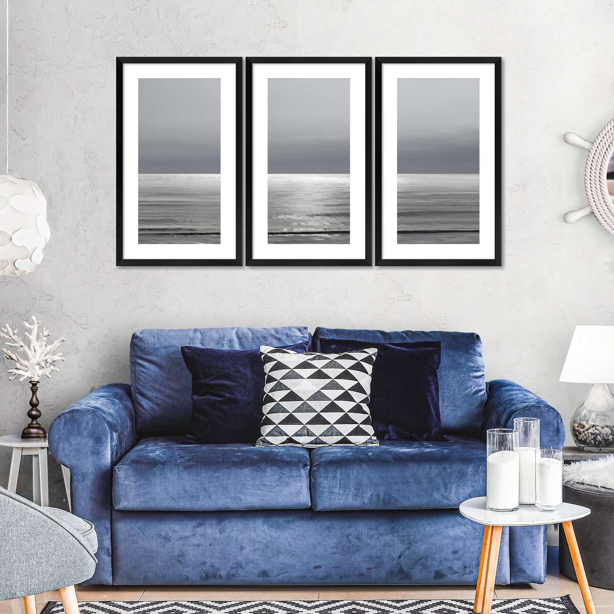 Frendorf | Mondlicht Ozean Grau I Wandkunst