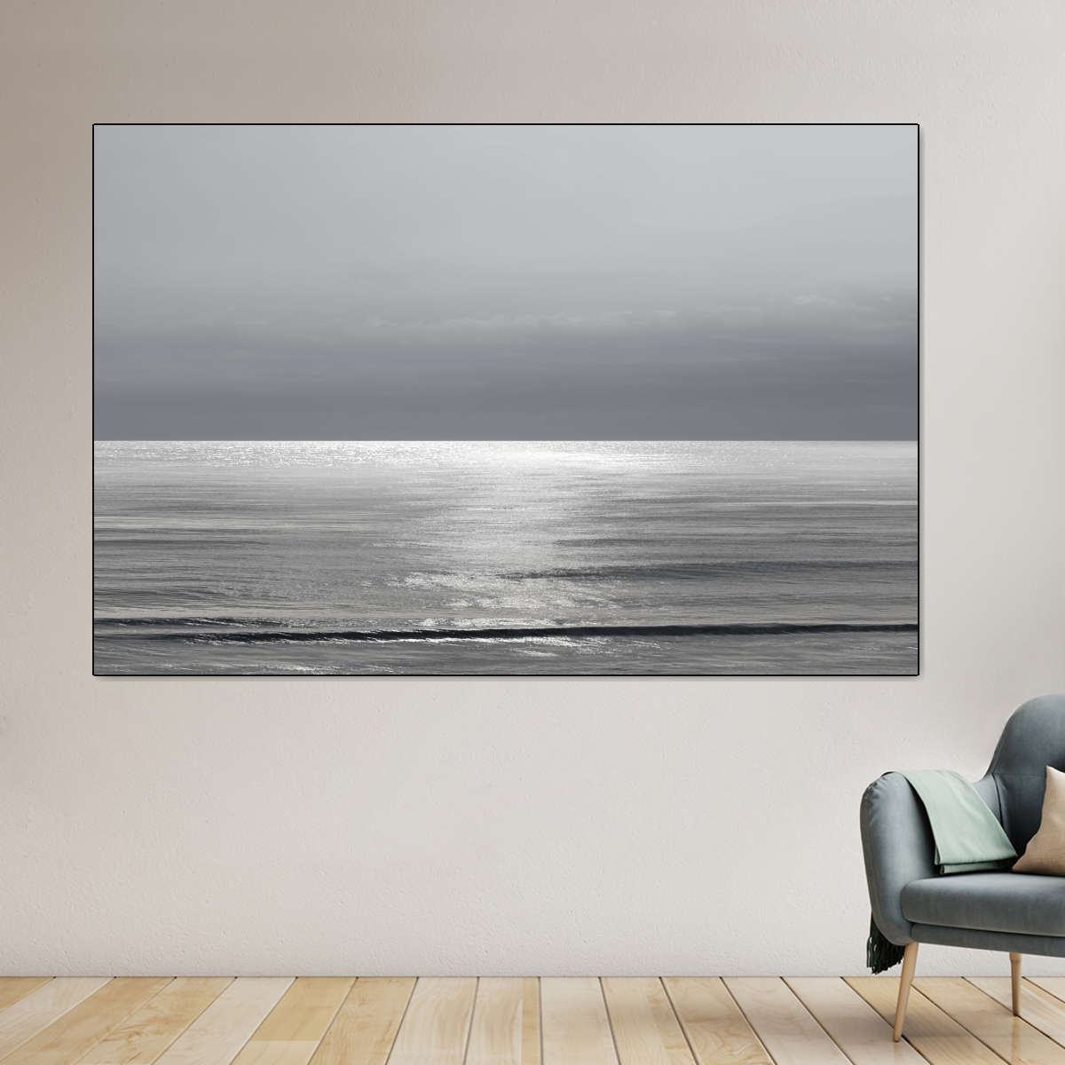 Frendorf | Mondlicht Ozean Grau I Wandkunst