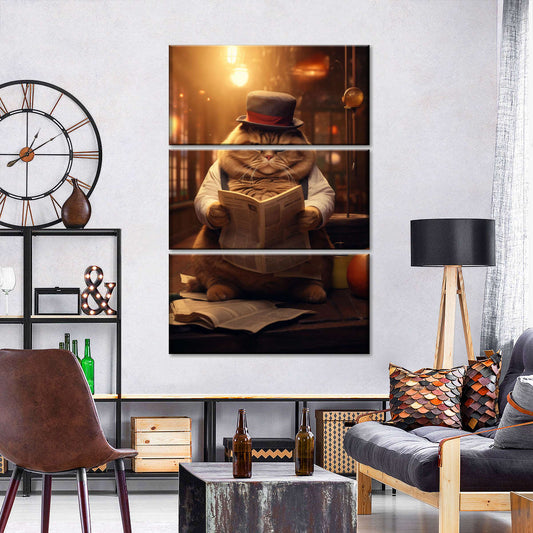 Frendorf | Fat Cat Zeitung lesende Wandkunst