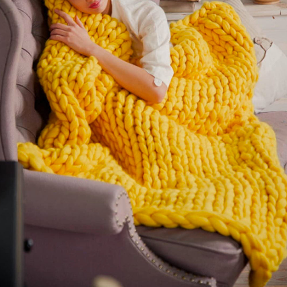 Frendorf | DIY Chunky XL 1000 Gramm Wollgarn für das Stricken einer Herrlich Weichen Decke