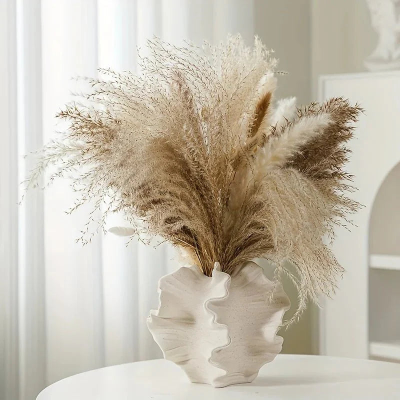 Frendorf | OceanBloom – Ökologische, schaleninspiriert Blumenvase mit gerafftem Rand