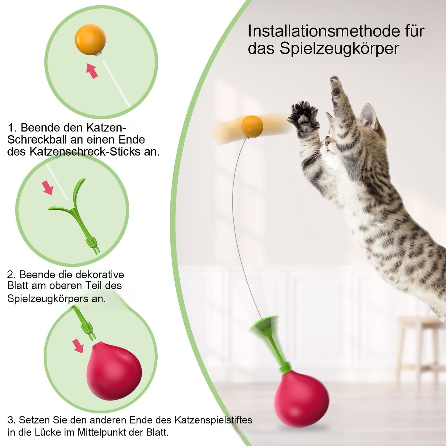 Cherry-Radies Wackel-Spielzeug – DIY Teaser-Spielstab für Katzen