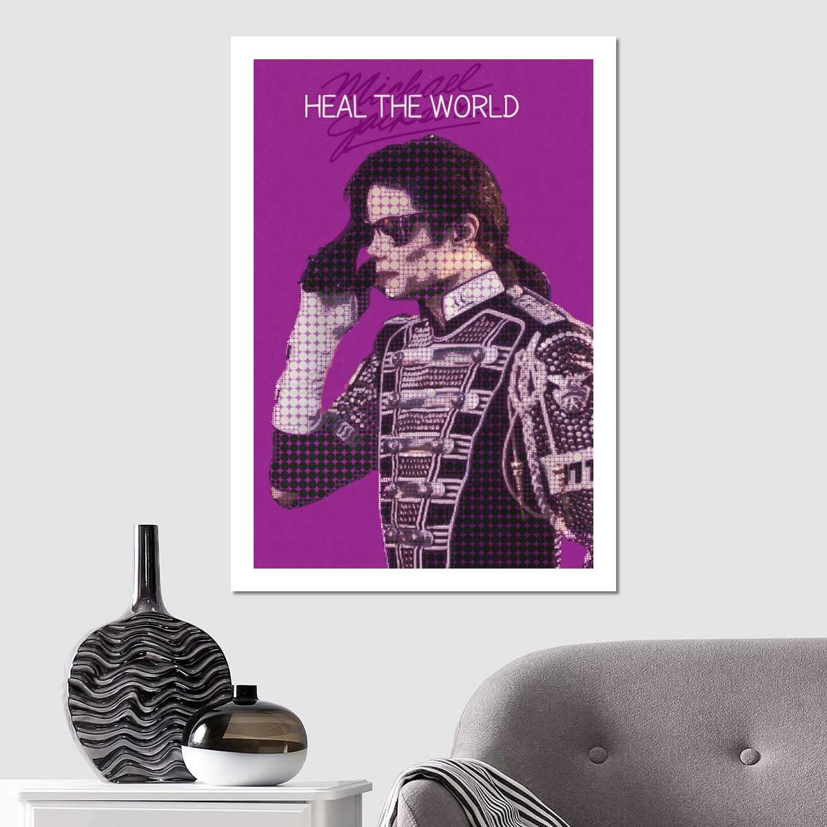 Frendorf | Heal The World Poster Musik Minimalistische Wandkunst