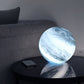 Mondlampe - Lunara - Kreative Nachtlampe - Sockel aus Buche - Glasdeckel
