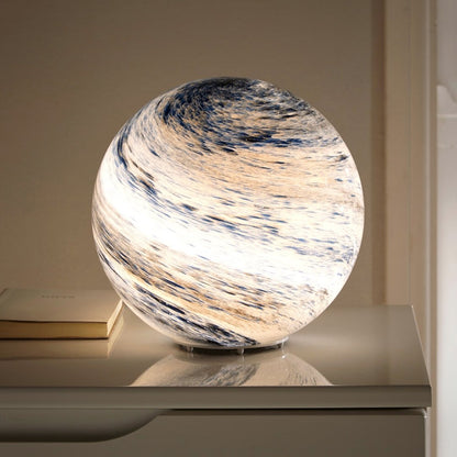 Mondlampe - Lunara - Kreative Nachtlampe - Sockel aus Buche - Glasdeckel