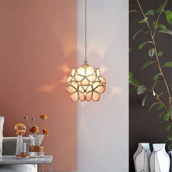Frendorf | PetalGlow Glasblütenblatt-Pendelleuchte | Nordischer Stil | Elegantes Design für Ess- & Wohnzimmer