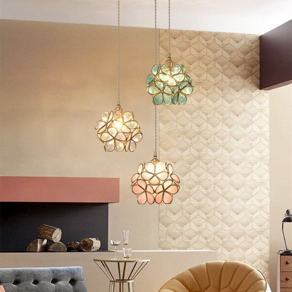 Frendorf | PetalGlow Glasblütenblatt-Pendelleuchte | Nordischer Stil | Elegantes Design für Ess- & Wohnzimmer