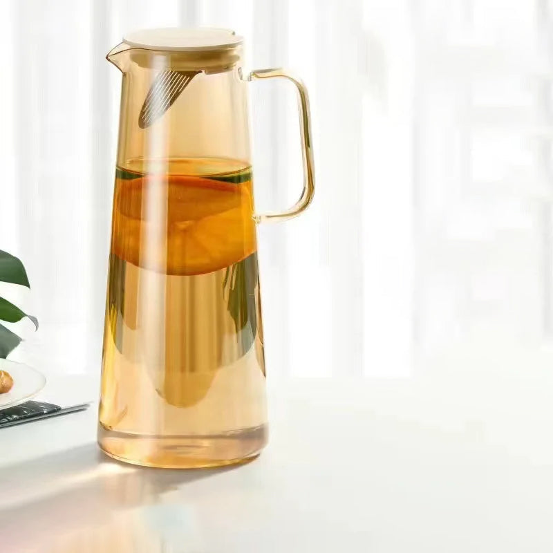 Glaskanne mit Deckel Easy Clean Hitzebeständige Glaswasserkrug