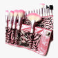 Frendorf | 24-teiliges Pink Leoparden Pinsel-Set