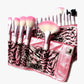 Frendorf | 24-teiliges Pink Leoparden Pinsel-Set