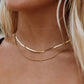 Frendorf | Damen gestaffeltes Halsband | Gold Herringbone Choker & Seil Kette | Wasserdicht