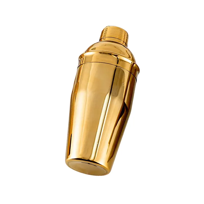 Frendorf | Gold Cocktail-Shaker 500 ml Premium Edelstahl Barkeeper Mixer für die Hausbar Professionelle Verwendung Auslaufsicheres Martini-Shaker-Set zum Mischen von Getränken Cocktails Margarita Mojito Old Fashioned