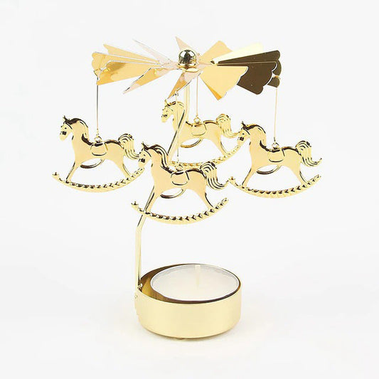 Goldener Karussell Kerzenhalter