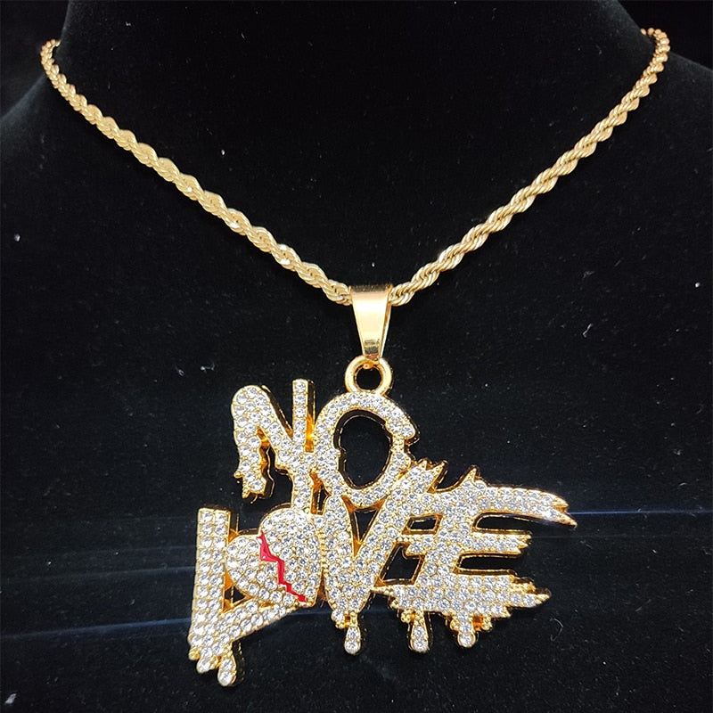 Frendorf | Sterling Mystique | Hip Hop Kubanische Ketten NO LOVE Halskette