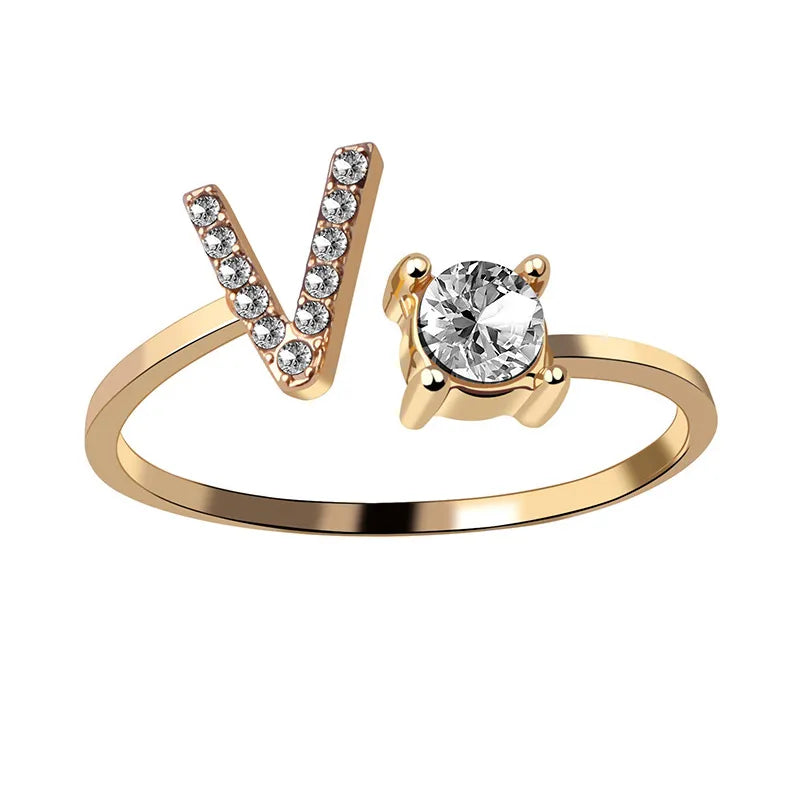 Frendorf | Alphabet-Strass-Silberring