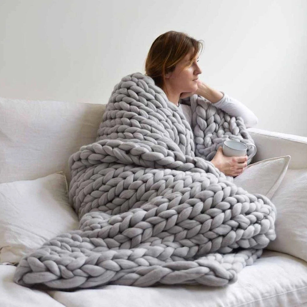 Frendorf | DIY Chunky XL 1000 Gramm Wollgarn für das Stricken einer Herrlich Weichen Decke