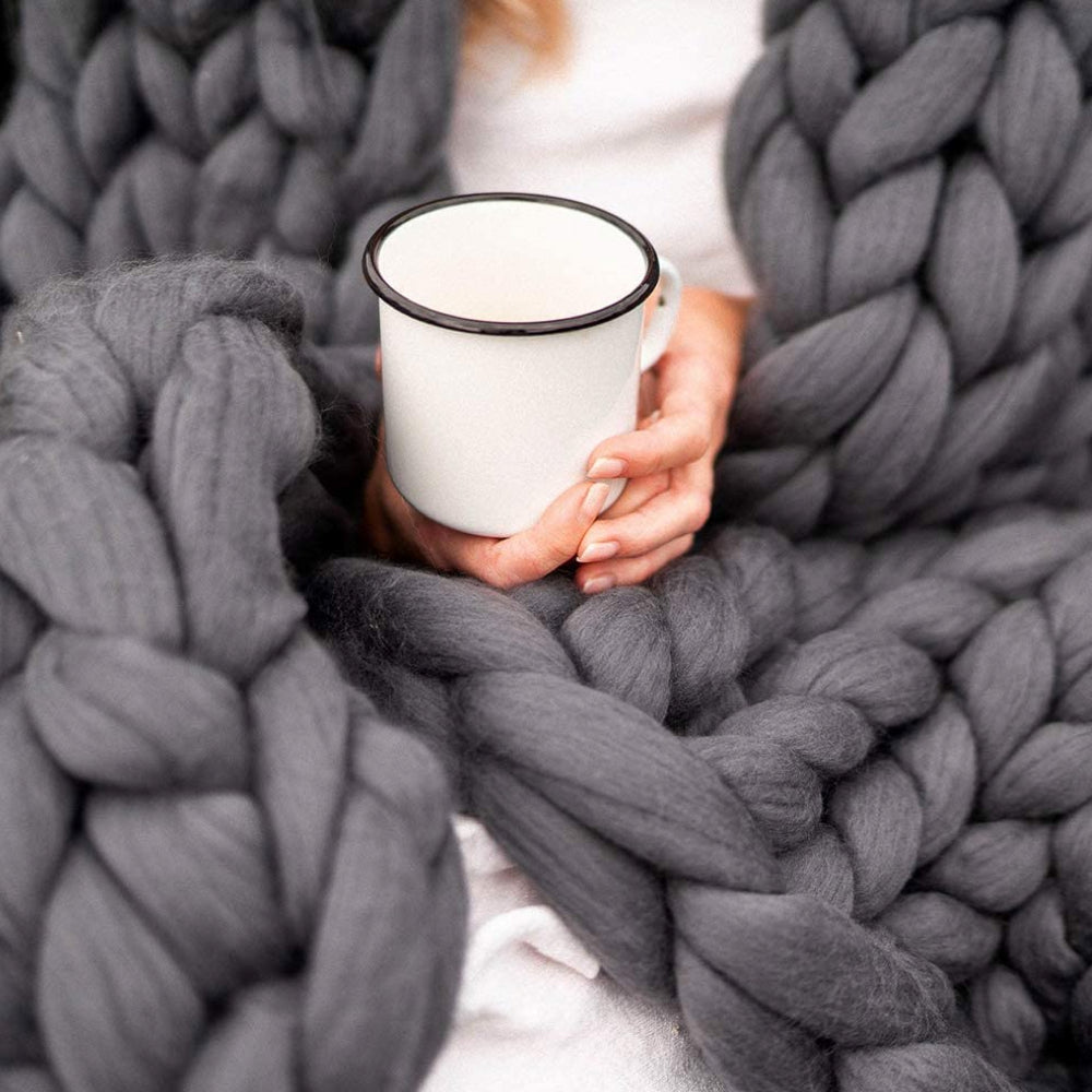 Frendorf | DIY Chunky XL 1000 Gramm Wollgarn für das Stricken einer Herrlich Weichen Decke