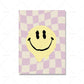 Griechische Statue Dänische Pastell-Druck Lila Kariert Smiley Blume Ästhetik Schlafzimmer Wandkunst Dekor