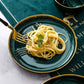 Frendorf | Grüner Keramischer Gold Einlage Teller Steak Essen Teller Nordischer Stil Geschirr