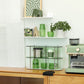 Grüne Glas-Teetasse & Untertasse Sets