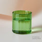 Grüne Glas-Teetasse & Untertasse Sets